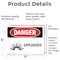 Signmission Explosives Danger Sign, Vinyl Decal, 7in W x 5in L, 2PK OS-2PACK-DS-D-57-L-1212 - alternate 6